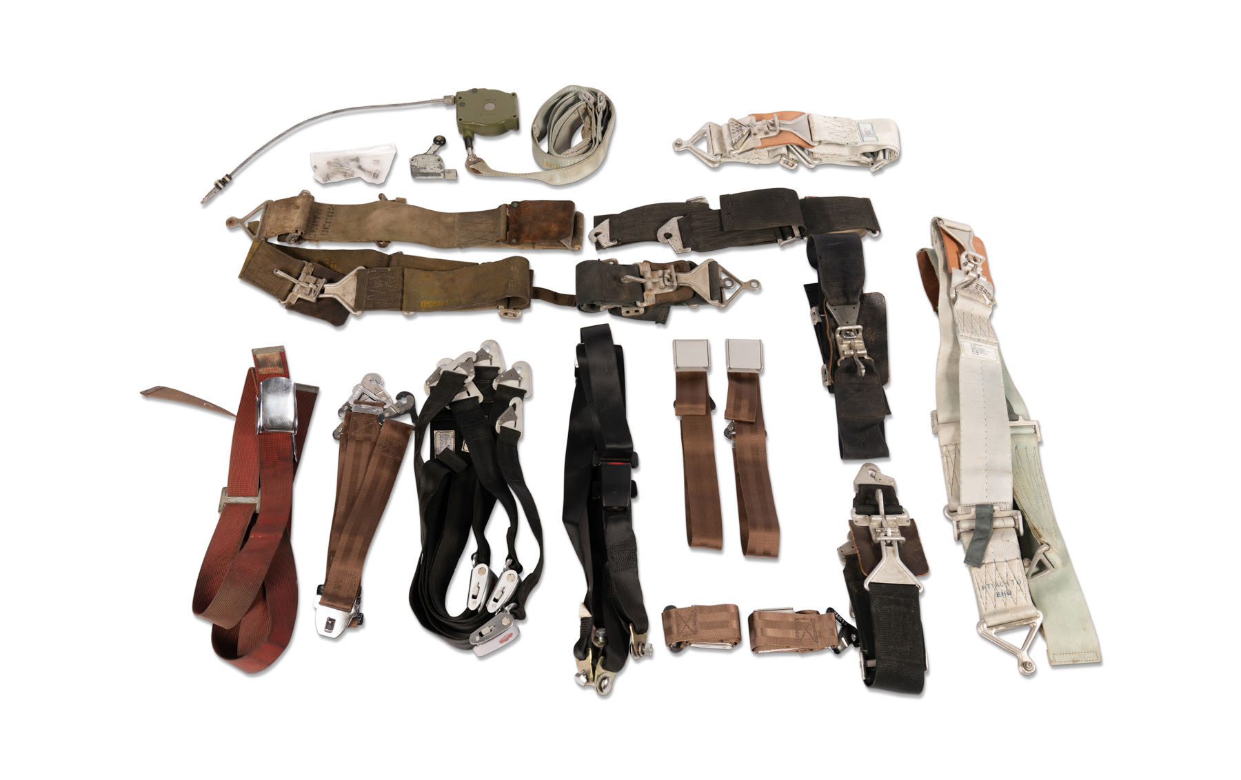 Assorted Vintage Seat Belts Mainly Aircraft Style c. 1950s 1960s Gooding Company